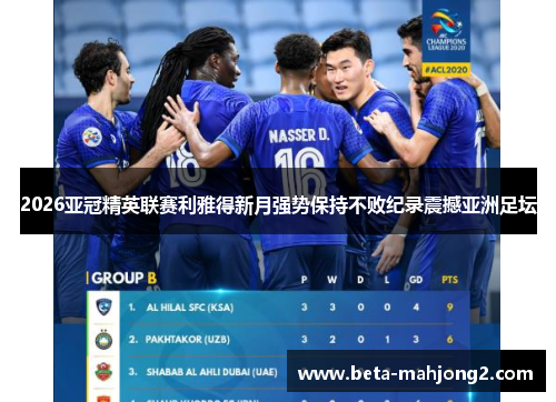 2026亚冠精英联赛利雅得新月强势保持不败纪录震撼亚洲足坛 2026亚冠精英联赛利雅得新月强势保持不败纪录震撼亚洲足坛